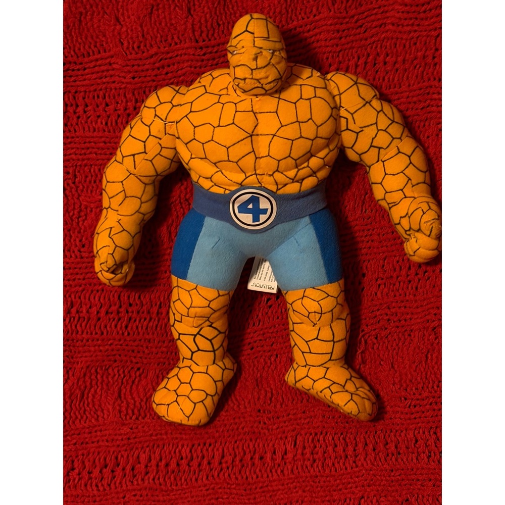 Marvel Fantastic Four The Thing Plush 2005 Kellytoy Ben Grimm Orange Stuffed Toy